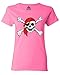 Shop4Ever Jolly Roger Skull & Crossbones Women's T-Shirt Pirate Flag Shirts