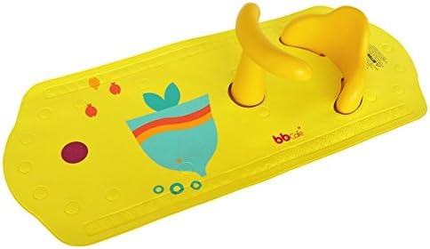 Baby Safety Bath Seat &amp; Extra Long Non-Slip Bath Mat with Heat Sensitive (Yellow_ Clownfish)
