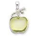 Sterling Silver Green Cabochon Apple Pendant