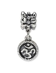 Sterling Silver s Om Symbol Dangle Bead by Reflection Beads, Best Quality Free Gift Box Satisfaction Guaranteed