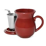 Chantal 15 oz Mugs With Stainless Steel Infuser, Glossy Apple Red by Chantal
