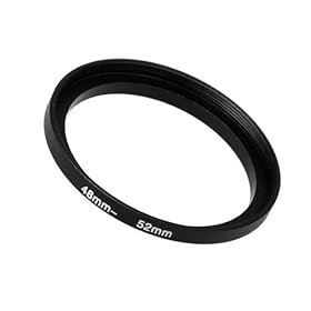 Fotodiox Metal Step Up Ring, Anodized Black Metal 48mm-52mm, 48-52 mm