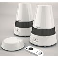Funk-Boxen Stereo Outdoor Funklautsprecher Wireless Spritzwasserfest Inkl. Fernbedienung (EDEL-WEISS)