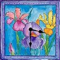 Iris Garden Flower Gardening Art Wall Desk Clock Timepiece from Rock Paper Scissors artist Pamela Corwin