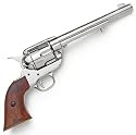 US M1873 Old West Cavalry Pistol with Nickel Silver Tone Finish - Replica of Classic .45 Western Revolver - Wood and Metal Prop Gun