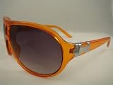 Kitchen & Housewares : Clear Orange Plastic Aviator Sunglasses with Metal Side Detail