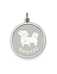 Sterling Silver Shih Tzu Disc Charm. Metal Wt- 1.5g