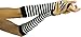 ToBeInStyle Women's Striped 100% Nylon Arm Length Warmers - Black With White Stripes