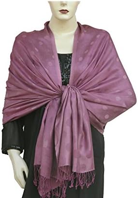 Pashm High Quality Soft Pashmina Feel Solid Color Dotted Design Stole Shawl 78"x28"