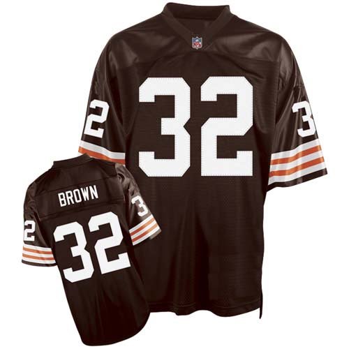 Cleveland Browns #32 Jim Brown Throwback Brown NFL Jerseys Authentic Football Jersey Size 48-56 (Please Select the Size When You Order, Can Do Drop Shipping)