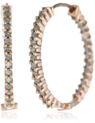 10k Gold Round-Cut Diamond Inside-Out Hoop Earrings (1/4 cttw, I-J Color, I2-I3 Clarity)