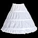 Edress Girls' 3 Hoops Petticoat Full Slip Flower Girl Crinoline Skirt (White, Large)