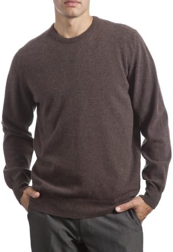 Glenmuir Scotland Men's 100% Extra Fine Lambswool Plain Crew Neck Classic Fit Sweater. Made in Scotland-Porcupine-X-Large