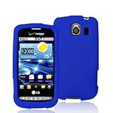 Blue Silicone Rubber Gel Soft Skin Case Cover for LG Vortex VS660 Phone New ....