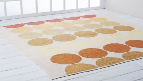 在庫限り！！処分価格　綿混ラグカーペット 『ドット』 サイズ：200×250cm カラー：オレンジ(#4707080) 