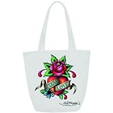 Ed Hardy white Eternal Love Tote Bag
