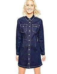 Vintage 2015 General Print Denim  Shirt  Dress