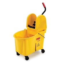 Rubbermaid Commercial FG757688 Yellow 44 Quart WaveBrake Down Press Combo Mopping System