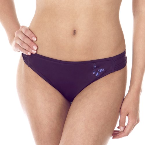 Mossimo Black: Laser Cut Butterfly Tab-Side Swim Bottoms - Eggplant