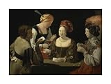 Cheat With The Ace Of Diamonds (Detail) by Georges De La Tour. Art Print Poster 26 inches width by 19.75 inches height. Highest Quality Art Poster Print