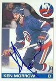 Ken Morrow Autographed/Hand Signed Hockey Card (New York Islanders) 1985 Topps #93