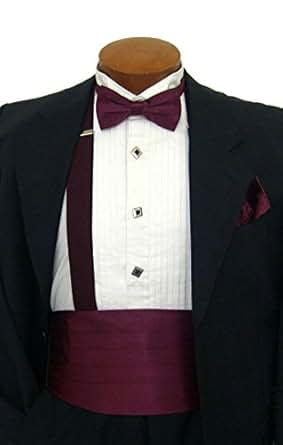 burgundy cummerbund and bow tie