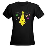 woman neckties:Necktie tee/buttons Humor Women's Dark T-Shirt by CafePress