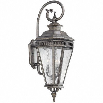 Georgian Burnished Chestnut Outdoor Three-Light Wall Lantern - P5622-86