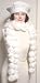 Two Strand Luxurious White Color Rabbit Fur Scarf for Women and Teens Offered in Combination with Hand Crocheted White Chenille and Gimp Tweed Beret.