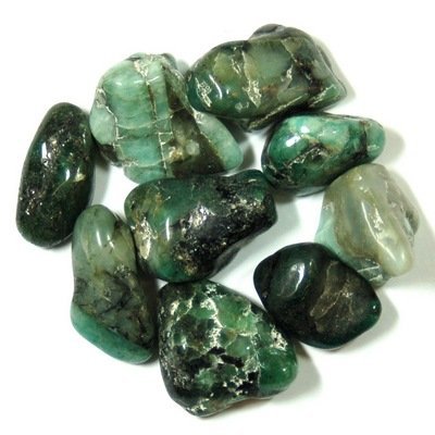 Tumbled emerald (3/4" - 1-1/4") - 1pc. (sizes may vary)