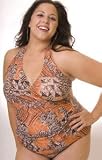 Sahara One Piece Plus Size Surplice Halter Swimsuit - Plus Size Swimsuit Plus Size Swimsuits
