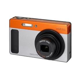 Pentax Optio H90 Digital Camera - Orange/Silver (12MP, 5x Optical Zoom) 2.7 inch LCD