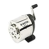 X-ACTO&reg; Boston Model KS Table-Mount/Wall-Mount Manual Pencil Sharpener, Black/Chrome