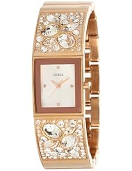 GUESS Womens U0002L4 Rose Gold-Tone Bejeweled Watch