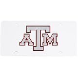Texas A&M Aggies White Mirror Team Logo License Plate