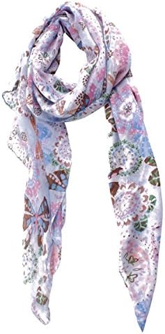 TinoTrade Pretty Butterflies Print Scarves Fashionable Floral Shwal Scarf (Light Blue)