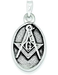 Sterling Silver Antiqued Masonic Pendant Jewelry