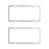 2 Pack Triple Row Multi Color Crystal Rhinestone Stainless Steel License Plate Frame by Valor