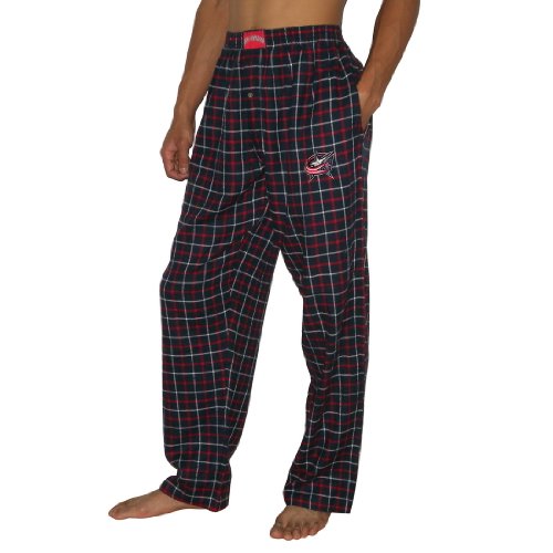 Mens NHL Columbus Blue Jackets Plaid Cotton Thermal Sleepwear / Pajama Pants - Multicolor (Size: L)