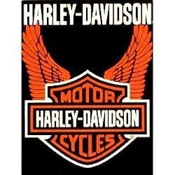 Orange Harley Davidson Twin Size Super Plush Throw Blanket