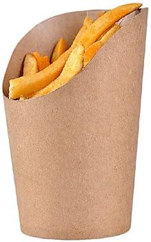 naluo Kraft Paper Bevel Connection French Fries Cup,100Pcs/bag