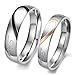 KONOV Jewelry Mens Womens Heart Stainless Steel Promise Ring 