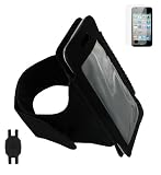 Black Adjustable Neoprene Sports Armband Case with Screen Protector for Apple iPod Touch 4 4th Generation with Shoe Silicone Pouch for Nike+ iPod Sensor (iPod NOT Included)