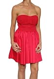 LaRok Women's Tea Party Strapless Dress in Red