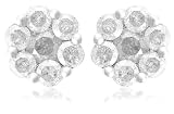 14k Choice of White or Yellow Gold 7-Stone Floral Cluster Earrings (1 cttw, J-K Color, I3 Clarity)