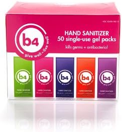 b4 hand sanitizer single use gel packets-50ct box