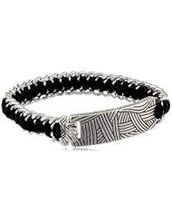 The SAK Woven Batik Stone Peg Silver Identification Bracelet, 7.5"