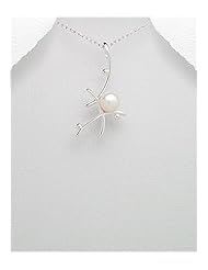 Fresh Water Pearls Pendant Necklace In 92.5 Sterling Silver