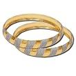 Gold And Rodium Plated Bangle Bracelets Pair Costume Jewelry in Indian-Style 2.5 inches