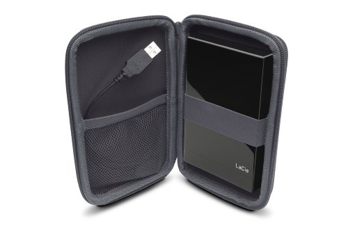 LaCie Cozy 2.5-Inch Carrying Case for Rikiki, Rugged and other Portable Hard Drives 130900 (Black)